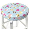 thumbnail image 3 of KLL Happy Easter Round Bar Chair Cushion Cover 12 inch ,Bar Stool Protector with Elastic, Soft Washable, 3 of 6