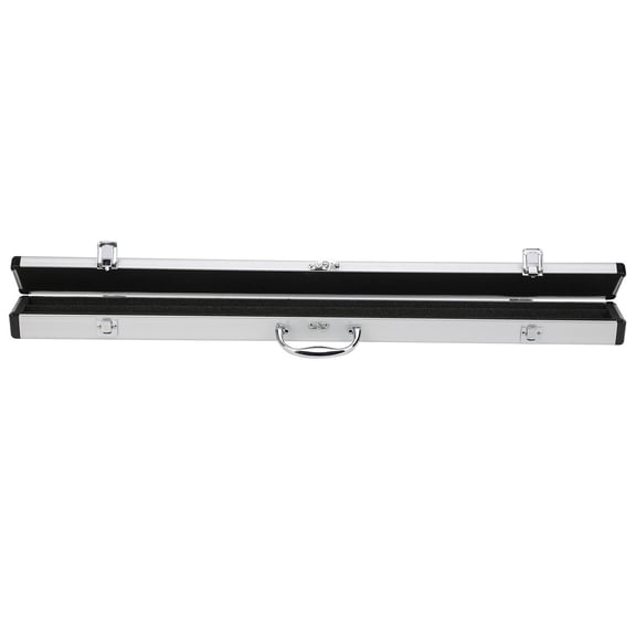 Suodoka 1/2 Snooker & Pool Cue Case with Soft Foam Lining, Dual Slots, Retractable Handle, Metal Latches – Protects 2 Cues, 31.9in Long, Hard Shell