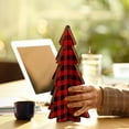 thumbnail image 5 of Buffalo Plaid Pattern Wooden Christmas Tree Set Decorative Standing Ornaments for Tabletop Mantel Shelf Holiday Display One Size, 5 of 5