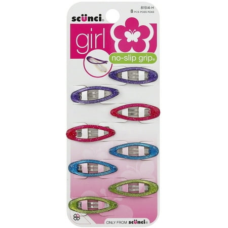 SCUNCI - No Slip Grip Oval Clippies - 8 Clips