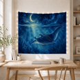 thumbnail image 5 of Moon Stars Split with Horizontally Into Night Underwater, Mystical Fantasy for Space Lovers, Galaxy Room Decor, Graduation Gift, Tapestry Wall Hanging for Bedroom and Dorm, 5 of 7