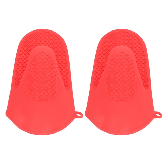guantes de horno mini de silicona engrosados anti escaldado para cocina, color rojo