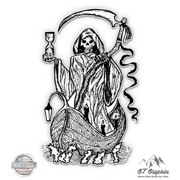 Grim Reaper - 3" Vinyl Sticker - For Car Laptop I-Pad Phone Helmet Hard Hat - Waterproof Decal