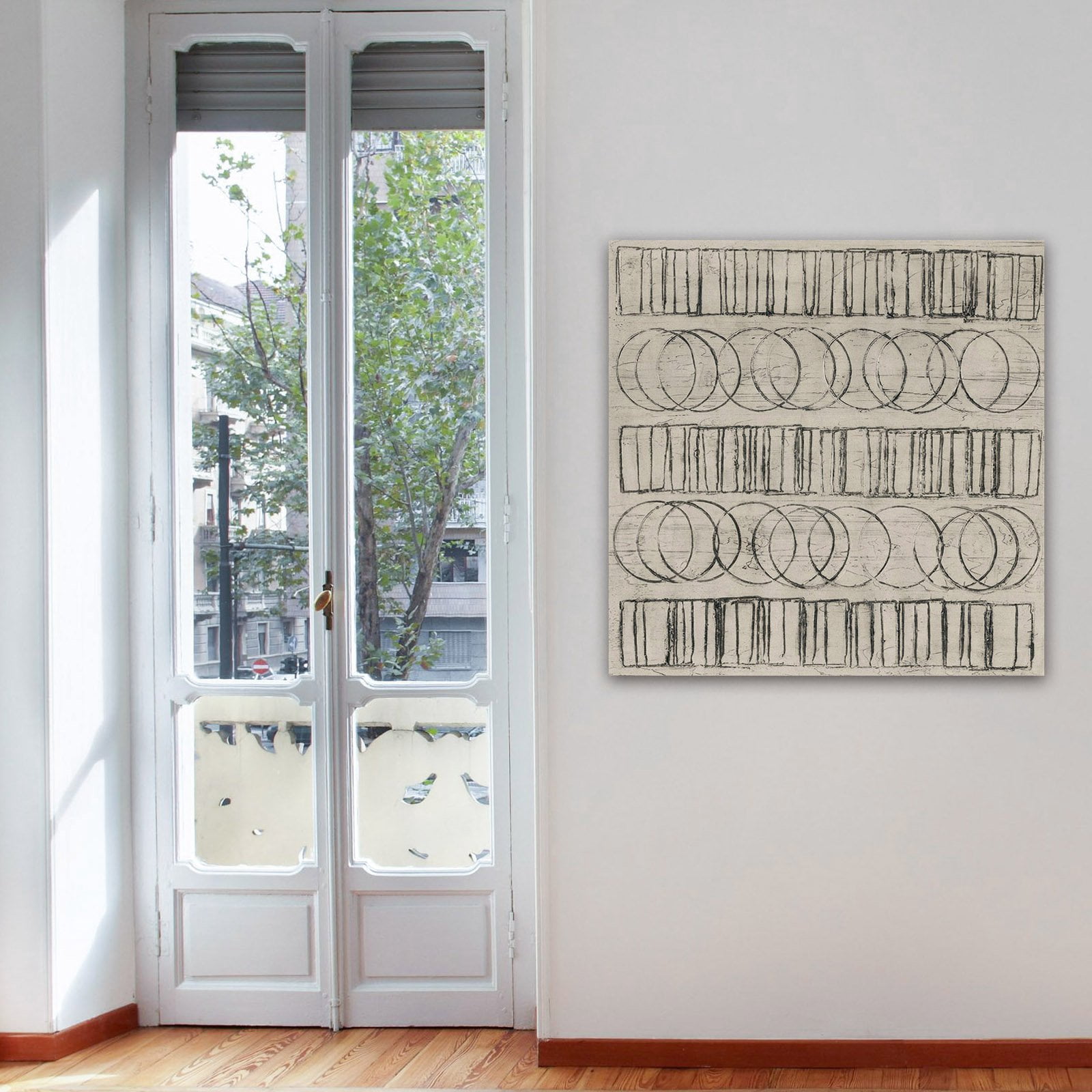 Marmont Hill Circles & Squares Print on Wrapped Canvas