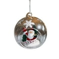 thumbnail image 5 of Christmas Ball Ornaments Set of 1 Plastic Hanging Decor for Xmas Tree with Snowflake Tree Santa Claus Designs(C), 5 of 6