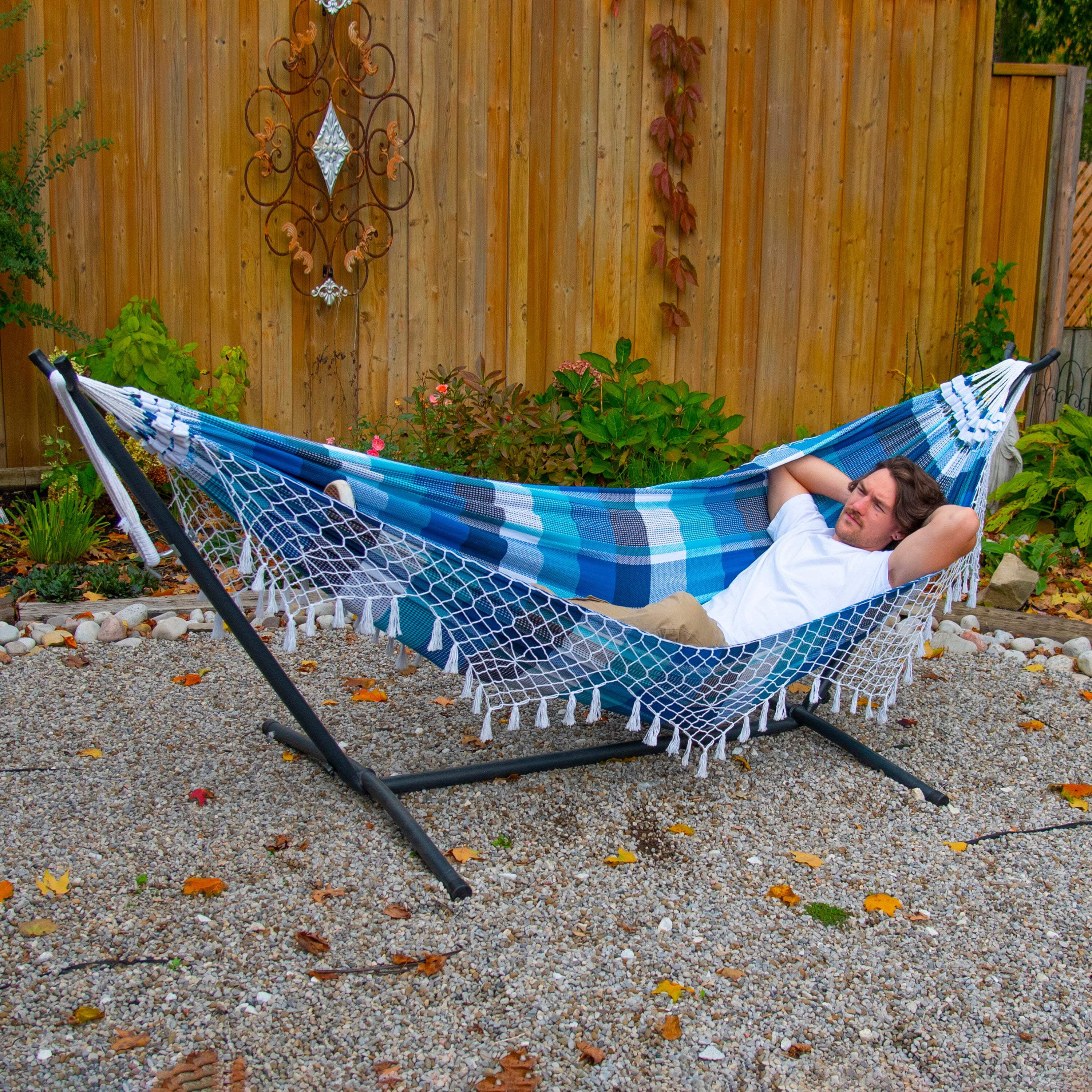 Vivere Authentic Brazilian Freestanding Hammock, Marina