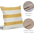thumbnail image 5 of Yellow Outdoor Pillow Covers 16x16 Inch Pack of 2 Gray and White Stripe Throw Pillow Covers Farmhouse Pillowcase Cotton Linen Square Cushion Cover for Bedroom Sofa Couch Home Decor, 5 of 6