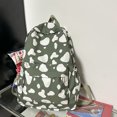 thumbnail image 5 of Large Capacity Cow Print Backpack - Fashionable School Bag, Casual Daypack, Nylon Material with Adjustable Straps, for Teens College Students, Travel Work Commuter Bag, Green, 5 of 6
