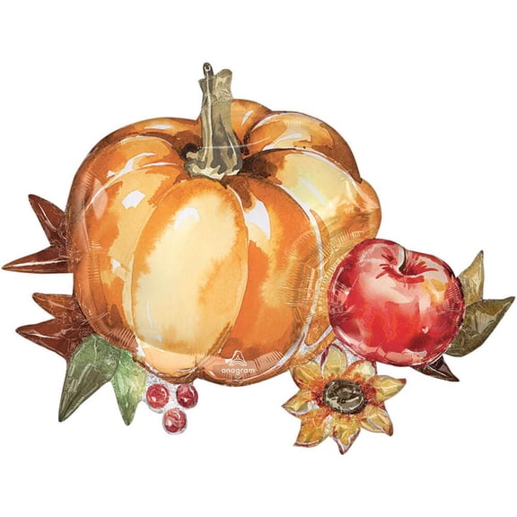 36 inch Harvest Pumpkin Anagram Foil Mylar Balloon - Party Supplies Decorations