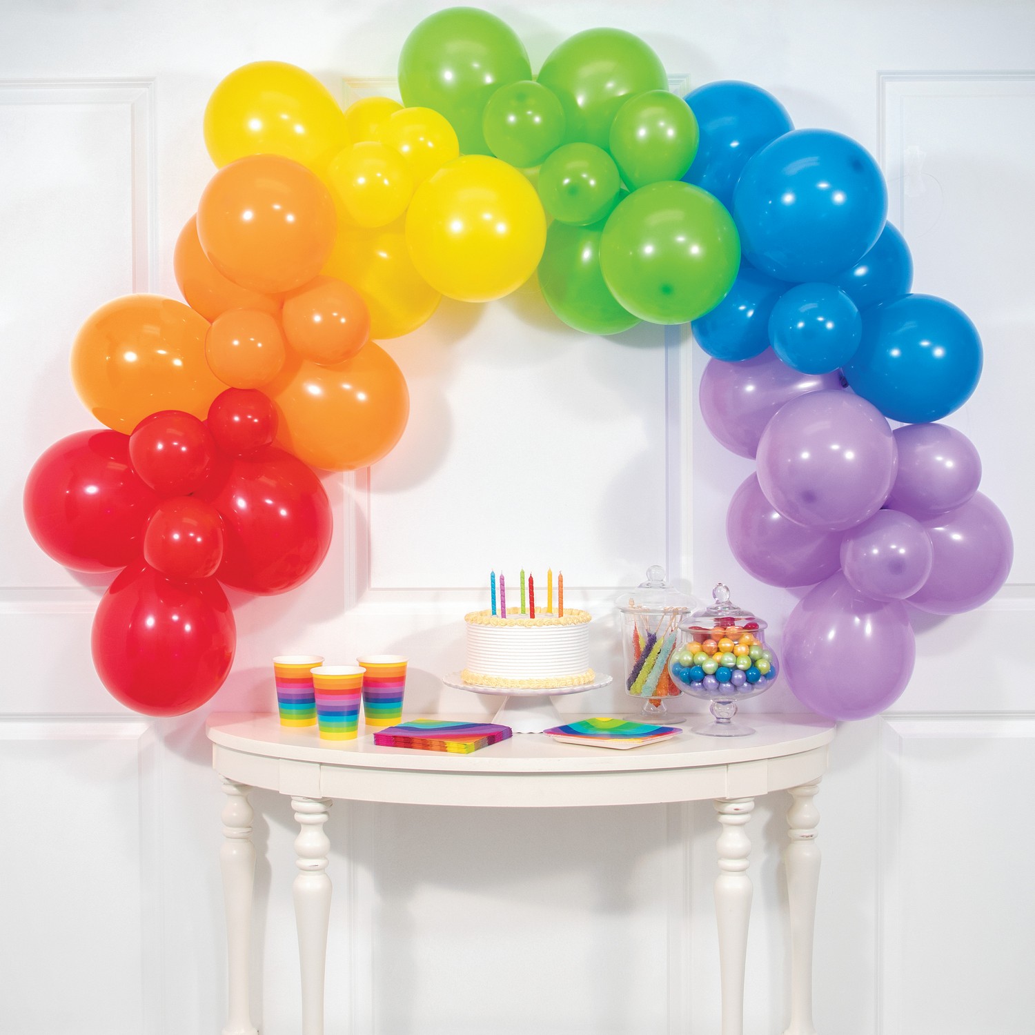 Rainbow Balloon Garland Kit, 6 Ft,Pack of 42,3 packs