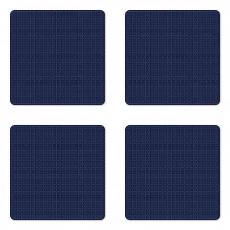 

Abstract Geometry Coaster Set of 4 Arabesque Style Motifs in Squares Rhythmic Arrangement Square Hardboard Gloss Coasters Standard Size Dark Violet Blue White by Ambesonne