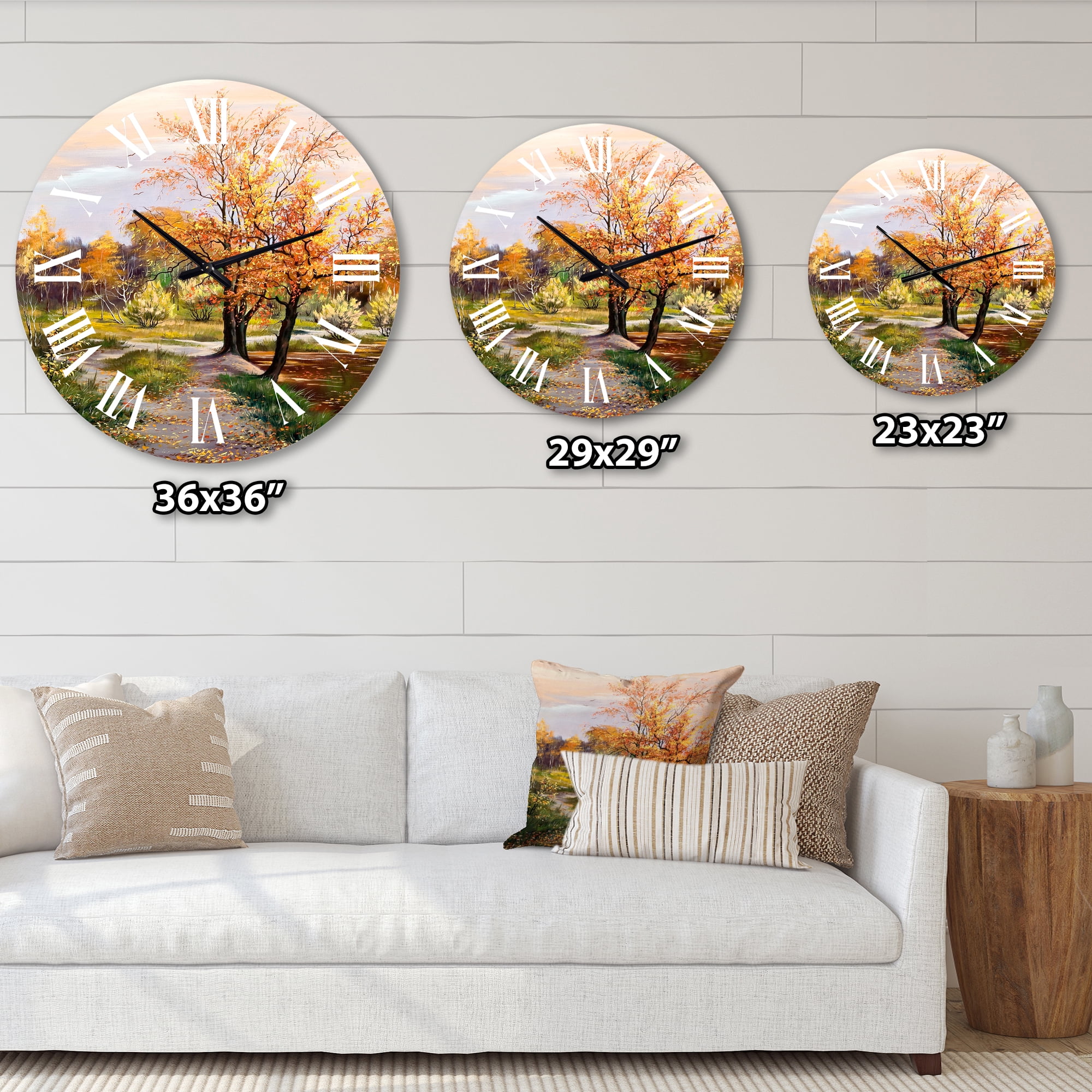 Designart 1 in Quartz Country Wall Clock