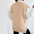 thumbnail image 7 of Weiqiqre Women Sweaters Sweater Vest V Neck Sleeveless Knit Solid Casual Ribbed Preppy Pullover Tops, 7 of 7
