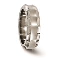 thumbnail image 5 of Diamond2Deal Titanium Faceted Edge Brushed/Polished 8mm Concave Men's Band Size 9, 5 of 6