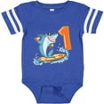 thumbnail image 3 of Inktastic First Birthday Surfing Shark with Hot Dog and Ice Cream Boys or Girls Baby Bodysuit, 3 of 5