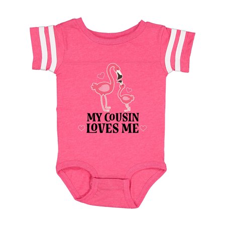 

Inktastic My Cousin Loves Me Flamingo Gift Baby Girl Bodysuit