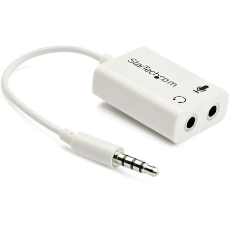 StarTech 3.5mm 4 Position to 2x 3 Position Headset Splitter/Adapter, White