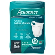 Assurance Unisex Incontinence Belted Shields, Moderate Absorbency, One Size Fits Most, 30 Count