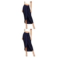 thumbnail image 4 of Minnieouse de mujer de poliéster de cintura alta Casual Irregular otoño Color sólido plisado hogar damas faldas ropa XS oscuro XS azul oscuro 2piezas, 4 of 6
