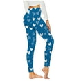thumbnail image 2 of Homenesgenics Up to 50% off Women's Valentine's Day Printed Stretch Leggings Yoga Casual Pants Blue XXL, 2 of 5