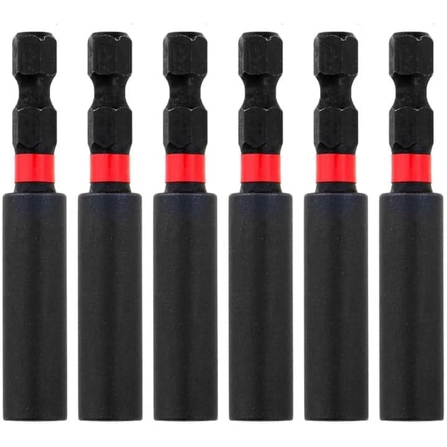 6 soportes magnéticos para brocas de 60 mm de diámetro, vástago hexagonal universal de 1/4 de pulgada.
