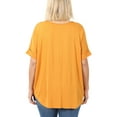 thumbnail image 4 of FashionMille Plus Size Women's V-Neck Draping Front Cross High Low Tunic T-shirt Top, 4 of 4