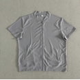 thumbnail image 5 of FAWUUDO Men's Waffle Tops Solid Color Zipper Quick Dry Lightweight Breathable Workout Gym Short Sleeve Gray, 5 of 7