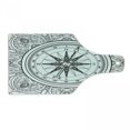 thumbnail image 1 of Compass Cutting Board, Hand Drawn Windrose in Line Art Style Nautical Illustration Coloring Book Design, Tempered Glass Cutting and Serving Board, Wine Bottle Shape, Black White, by Ambesonne, 1 of 1