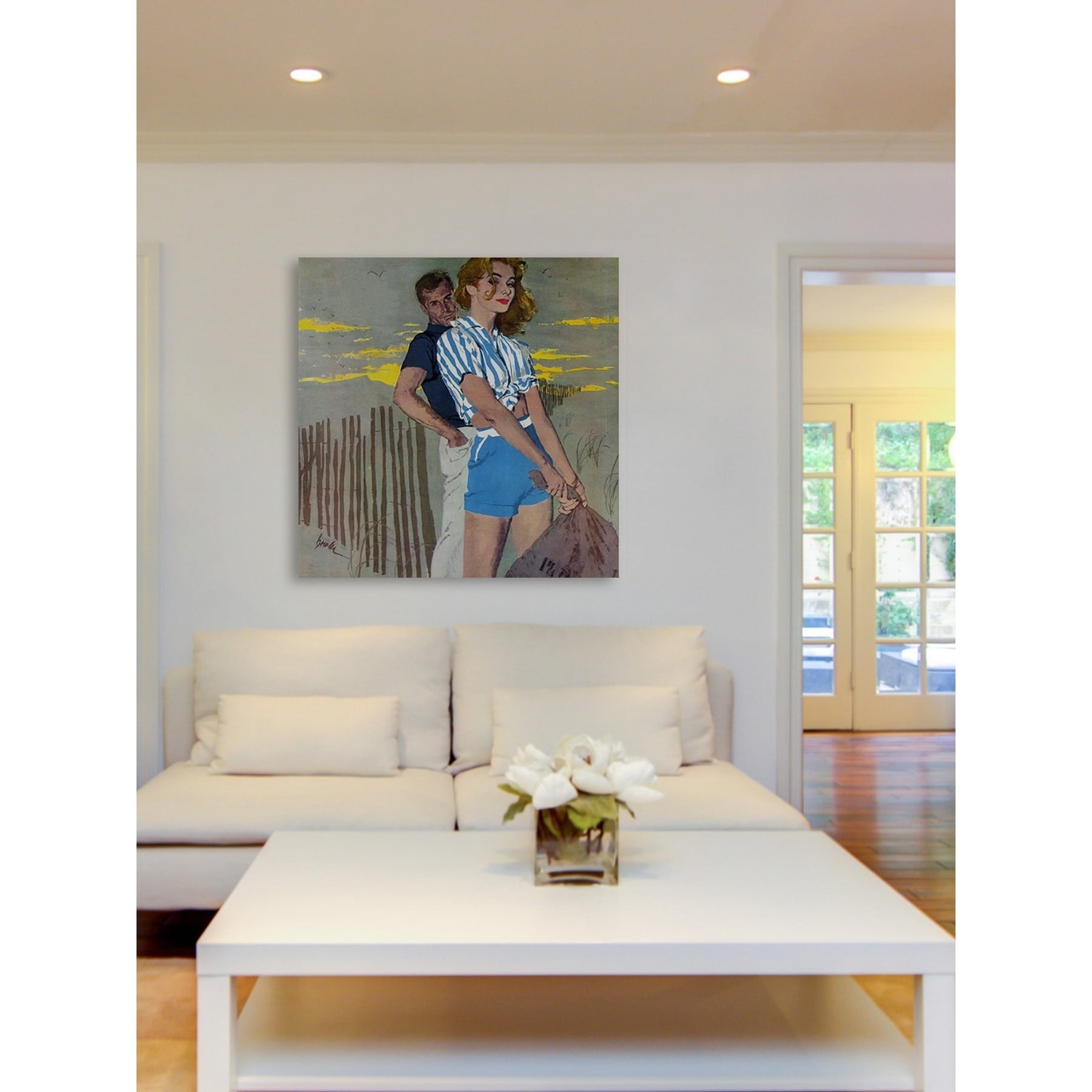 "Beach Pose" Painting Print on Wrapped Canvas