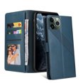 thumbnail image 5 of Dteck Wallet Case For iPhone 11 Pro Max, Shockproof Flip Folio Leather with Credit Card Slots Kickstand Phone Case Cover,For iPhone 11 Pro Max,Blue, 5 of 7
