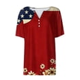 thumbnail image 5 of JTZGDY 4th of July Outfits for Women Plus Size Half Button V-Neck Henley Patriotic Tops Trendy Oversized Casual Short Sleeve Summer USA T-Shirt Multicolor#31 S, 5 of 10