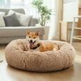 thumbnail image 5 of CONCETTA Cozy Nest Dog Bed – Soft Plush Anti-Anxiety Donut Design, 24 Inch, Machine Washable, Brown, 5 of 6