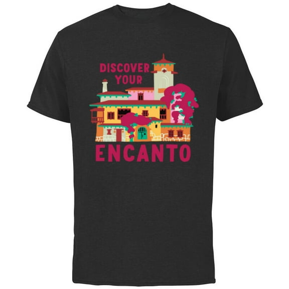 Disney Encanto Casa Madrigal Casita Discover Your Encanto - Short Sleeve Cotton T-Shirt for Adults - Customized-Black