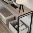 thumbnail image 4 of 40" Farmhouse Console Table, Slatted 2-Tier Entryway Table with Storage Shelf, Grey Sofa Table for Living Room, Hallway, or Foyer, Grey, 4 of 7