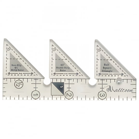 FACEGA 45 Degree Sewing Design Ruler 4 Inches-Creative Ruler Grids 45° Double Strip Ruler Non-Slip Quarter Square Triangle Cutting Guide for Sewing
