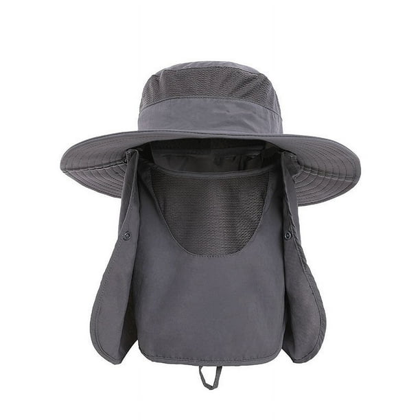 Sombrero de pesca, gorra para el sol con protección solar UPF 50+ y solapa para el cuello, para hombre y mujer (gris)