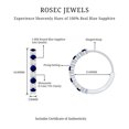 thumbnail image 6 of Rosec Jewels Real Blue Sapphire Hoop Earrings with Moissanite for Women - AAA Quality, 10K White Gold, 6 of 7
