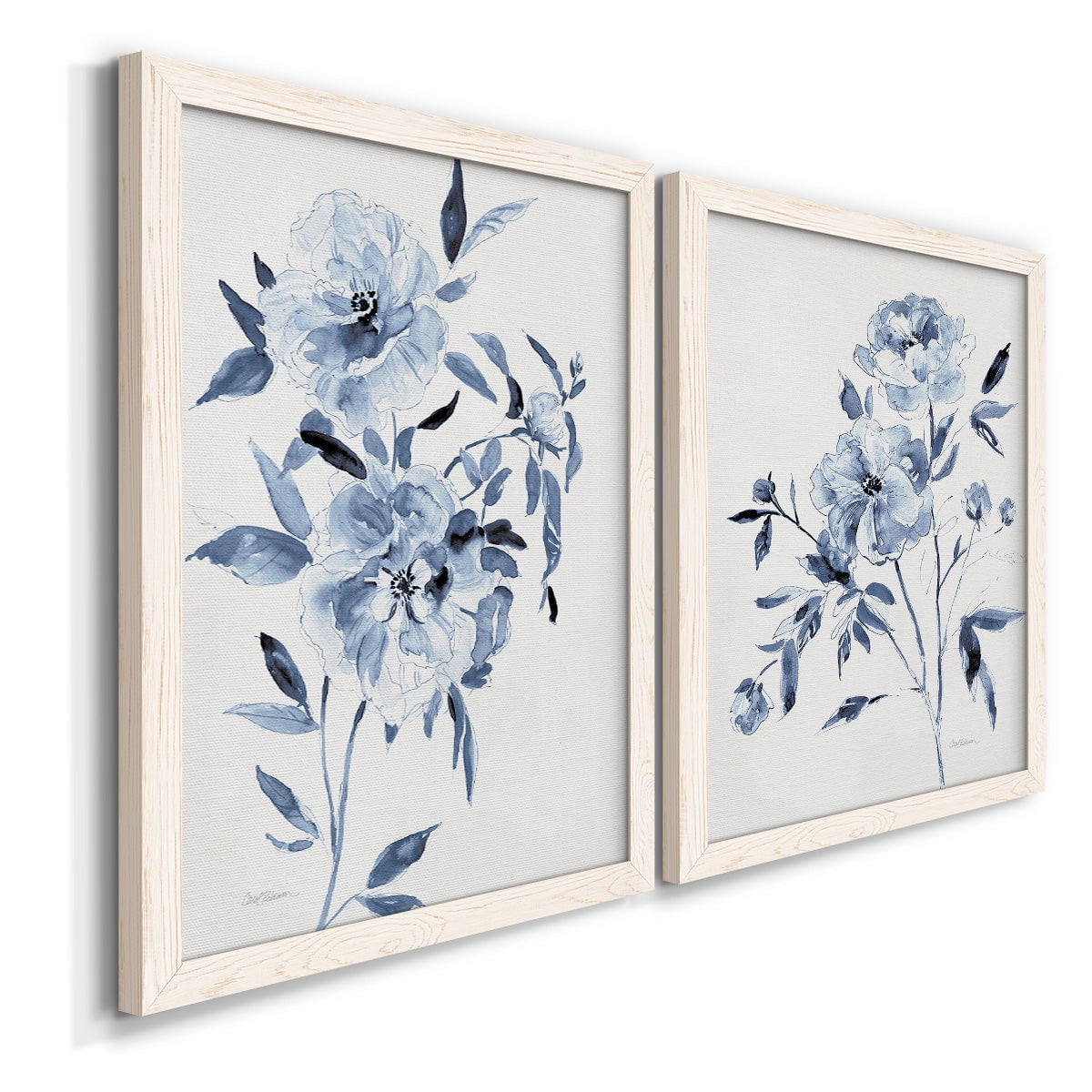 Inky Chickory Botanical I - Premium Framed Canvas 2 Piece Set - Ready to Hang