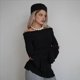 thumbnail image 4 of Blusa de para Mujer, de Larga Abullonada, con Cuello y Hombros Descubiertos, Ajustada, para Salir, Estilo Y2K. Negro L, 4 of 10