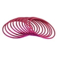 thumbnail image 7 of Efulgenz Pink Plain Glossy Alloy Bangles Bollywood Bracelets Bridal Bangle Set Fashion wedding Jewelry Accessories for Women (24 Pcs) Size 2.6, 7 of 7