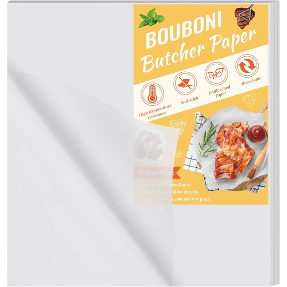 100 Pieces Butcher Paper for Sublimation 15 x 15 inch Disposable No Wax Butcher Paper Sheets Precut Square Meat for Wrapping Meat Heat Press Art Project