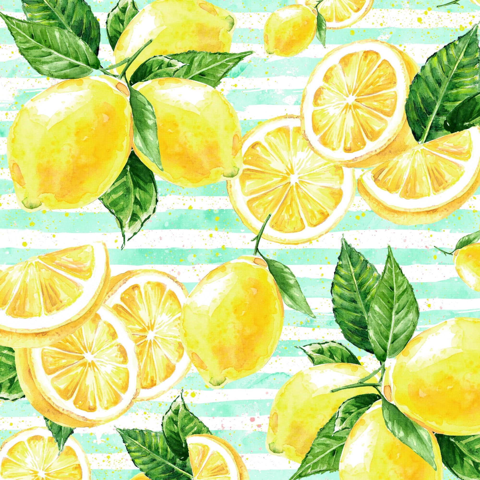 Create It 18"x21" Cotton Lemons Precut Sewing & Craft Fabric, Green 10 Pieces