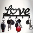 thumbnail image 3 of HELLOYOUNG Modern Love Metal Wall Plaque with Hooks - Laser-Cut Romantic Couples Key Holder for Entryway Decor and Organization, 3 of 5