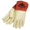 MCR Safety Mustang MIG/TIG Leather Welding Gloves, White/Russet, Large, 12 Pairs -MPG4950L