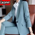 thumbnail image 3 of PIKADINGNIS High Quality Office Work Blazer Women Korean Notched Pockets Long Sleeve Coat Ladies Autumn Casual Suit Jacket, 3 of 6