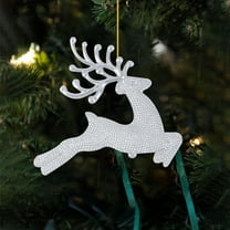 Taotanxi Acrylic Reindeer Ornaments Christmas Tree Dancing Hanging Figurine Decoration Decorative Deer Ornaments For Home Christmas Tree Party Supplies (Silver Reindeer)
