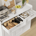 thumbnail image 3 of Homfa 47.2" Kitchen Sideboard Buffet Cabinet with 2 Drawer, 3 Door Wooden Storage Cabinet with Adjustable Shelf for Dining Room, White, 3 of 9