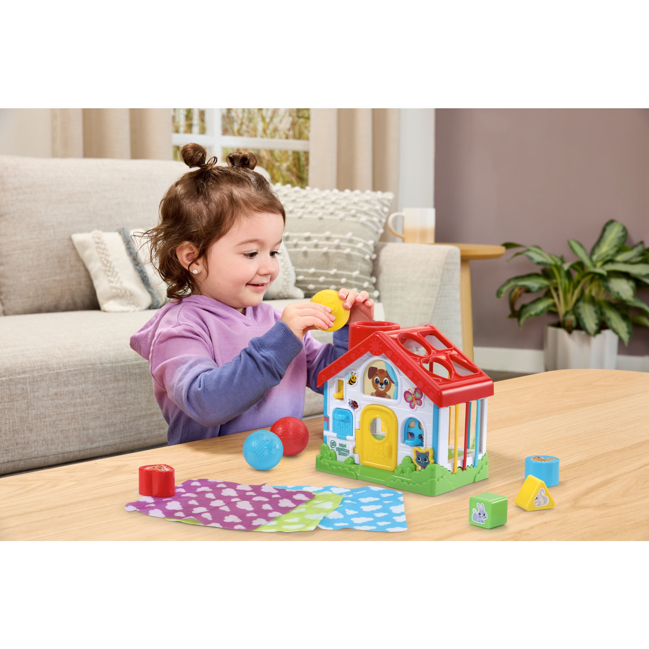 LeapFrog 4-in-1 Discovery House Plastic, Elastic, Fabric with Accessories, Baby and Toddler Toys