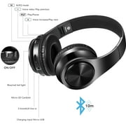 Bluetooth Headphones Over Ear, LUXMO Wireless Noise Cancelling Headphones Foldable Stereo Headset with Mic, Rechargeable Headphones Handsfree Headphones for PC, Laptops and Smartphones