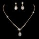 thumbnail image 1 of Conjunto de joyería de boda para novia, pendientes, collar y gota de agua con circonitas y diamantes brillantes, 1 of 6